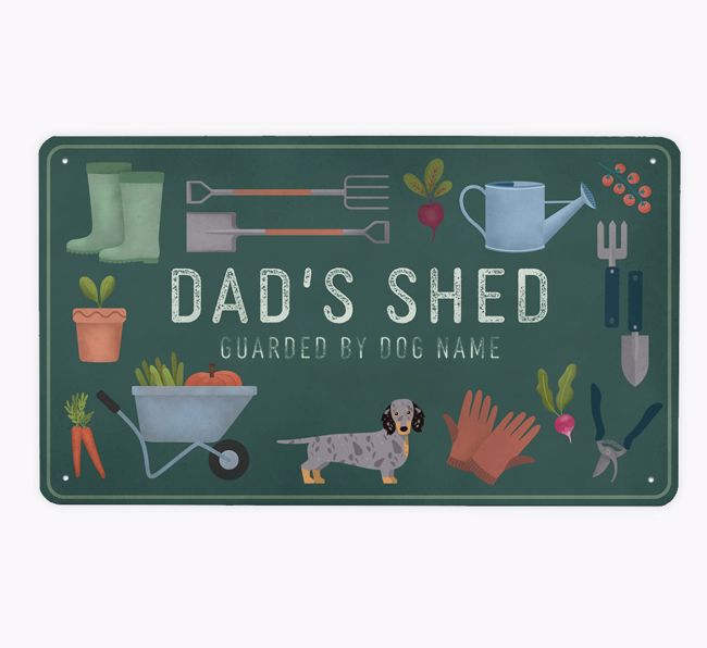 Dad's Shed: Personalized {breedFullName} Metal Garden Sign